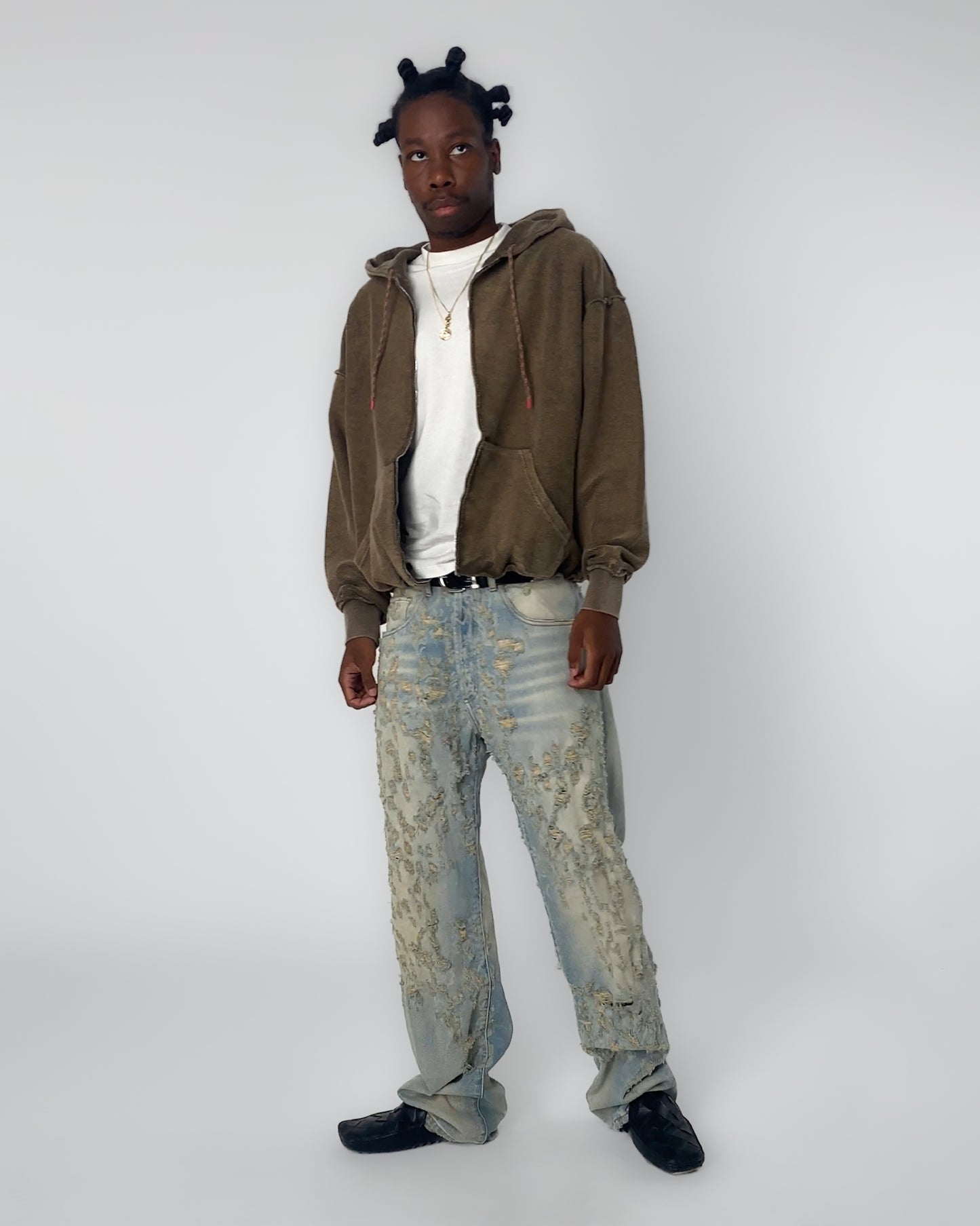 Aged Reverso Temple Zip Through Hoodie