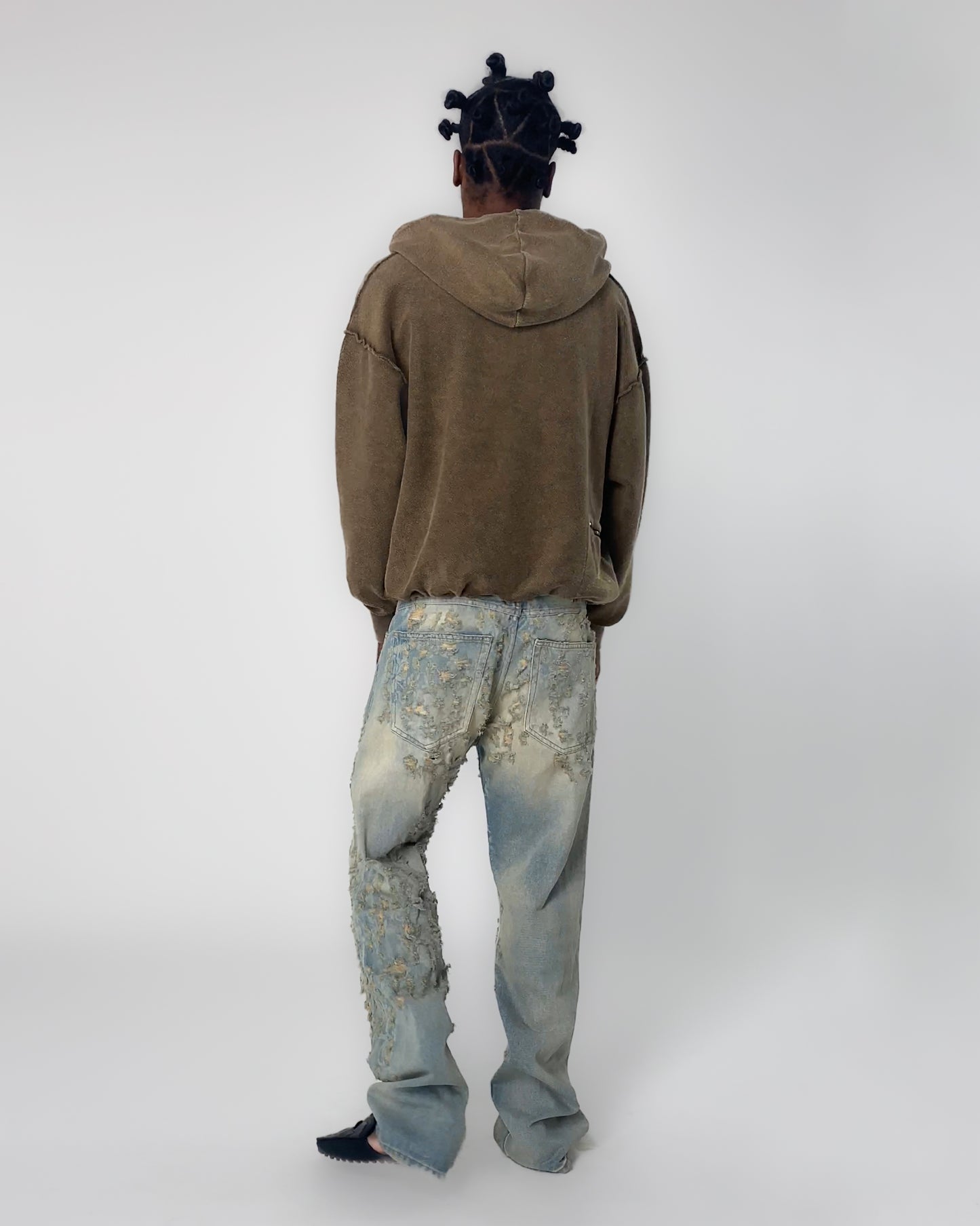 Aged Reverso Temple Zip Through Hoodie