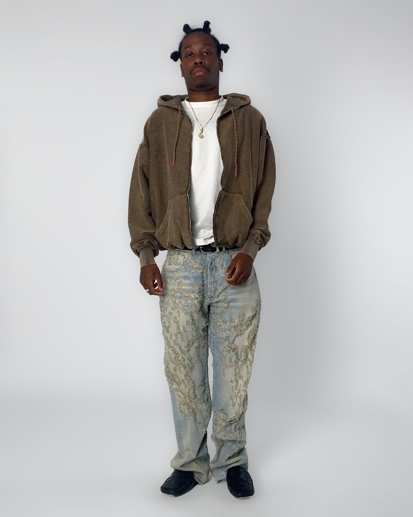 Aged Reverso Temple Zip Through Hoodie