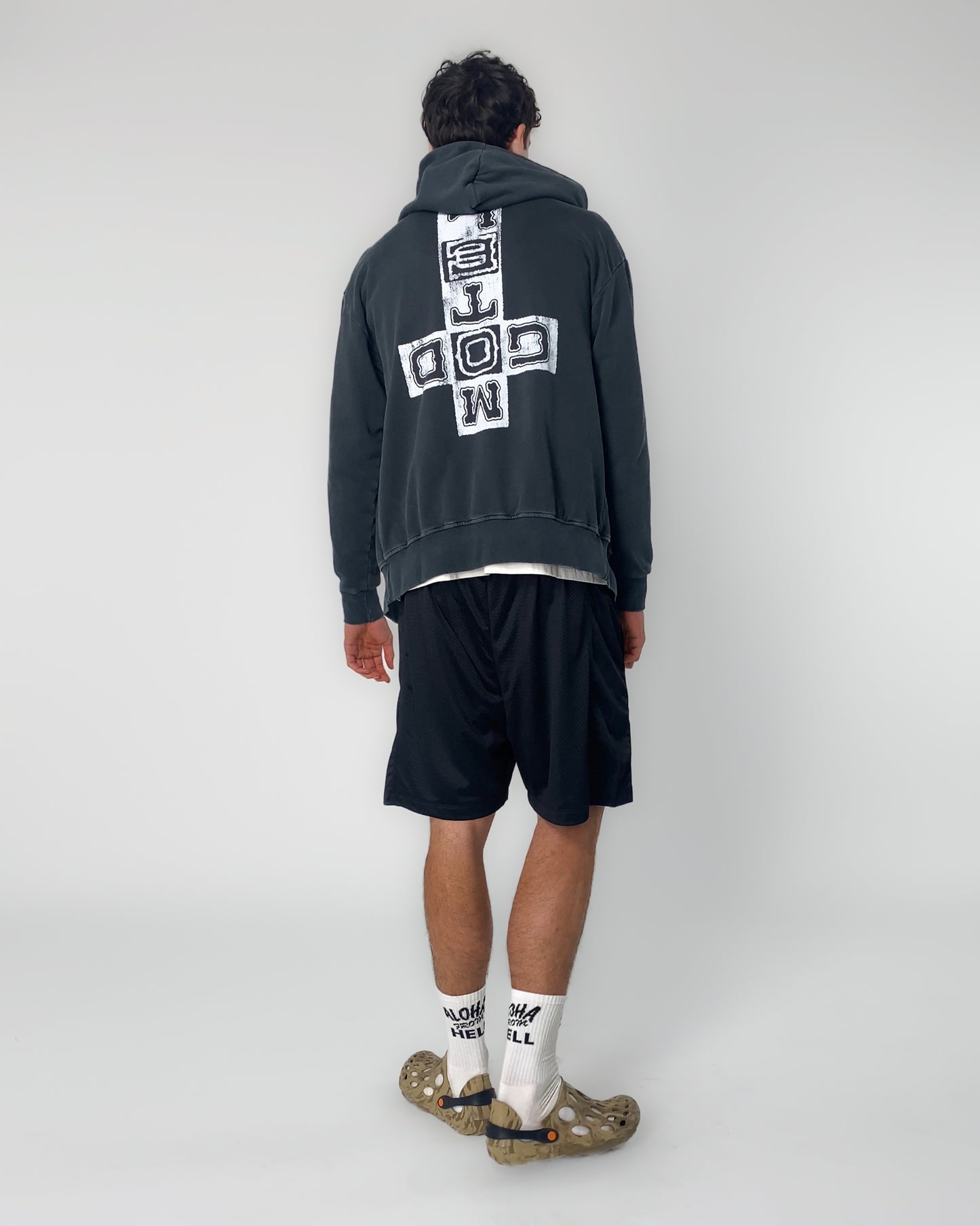 Faded God Town Zip Through Hoodie