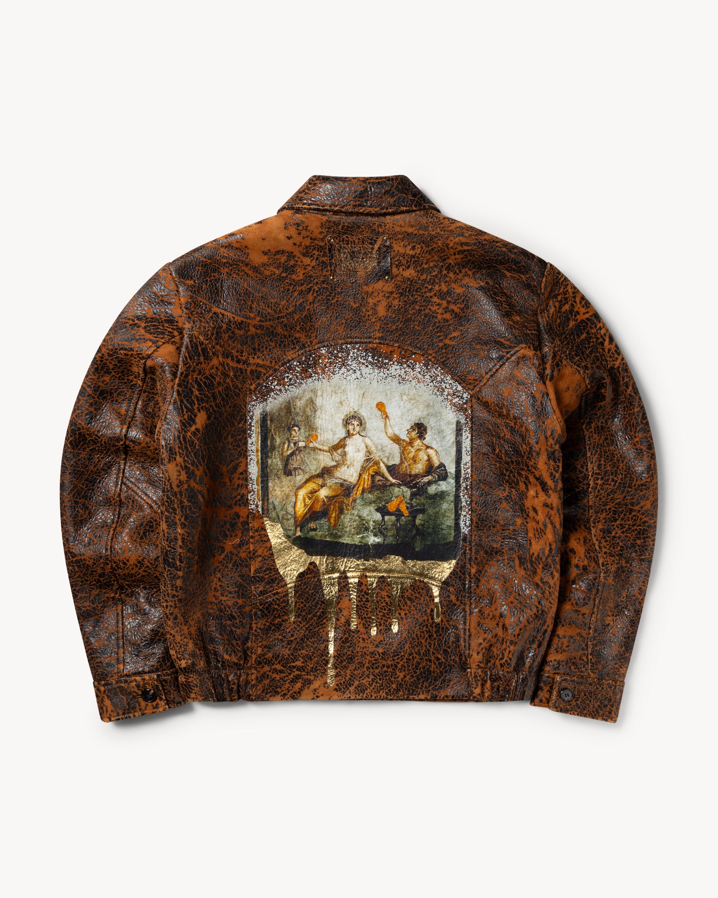 Aries x KFC Distressed Leather Jacket