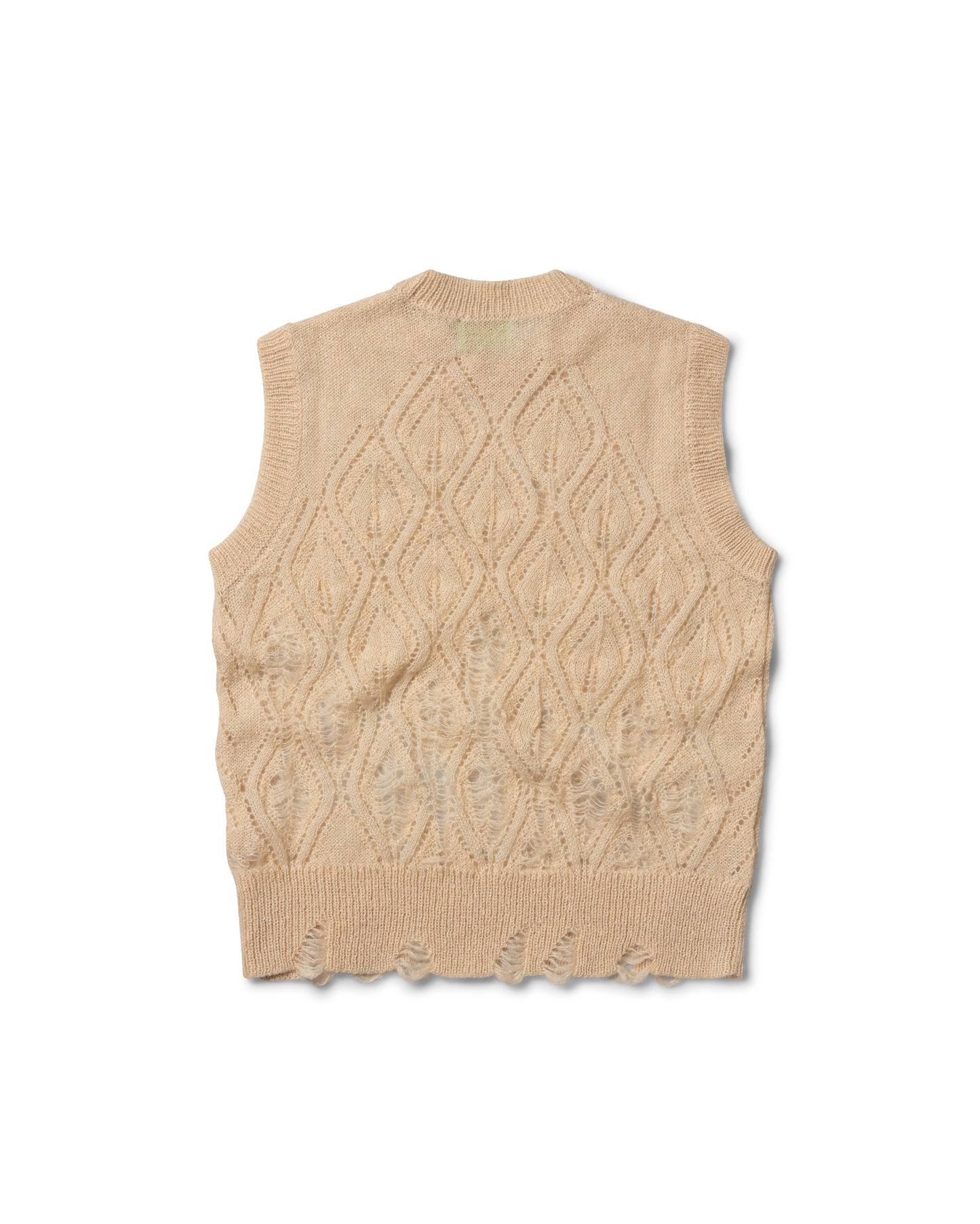 Lace Leaf and Ladders Mohair Vest