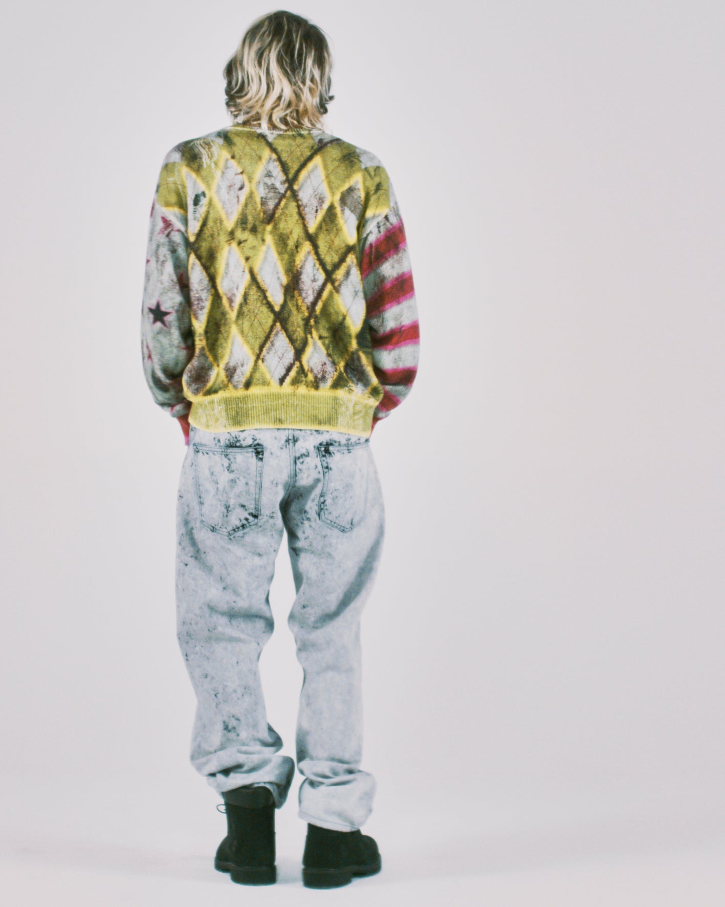 Digi Patchwork V Neck Knit