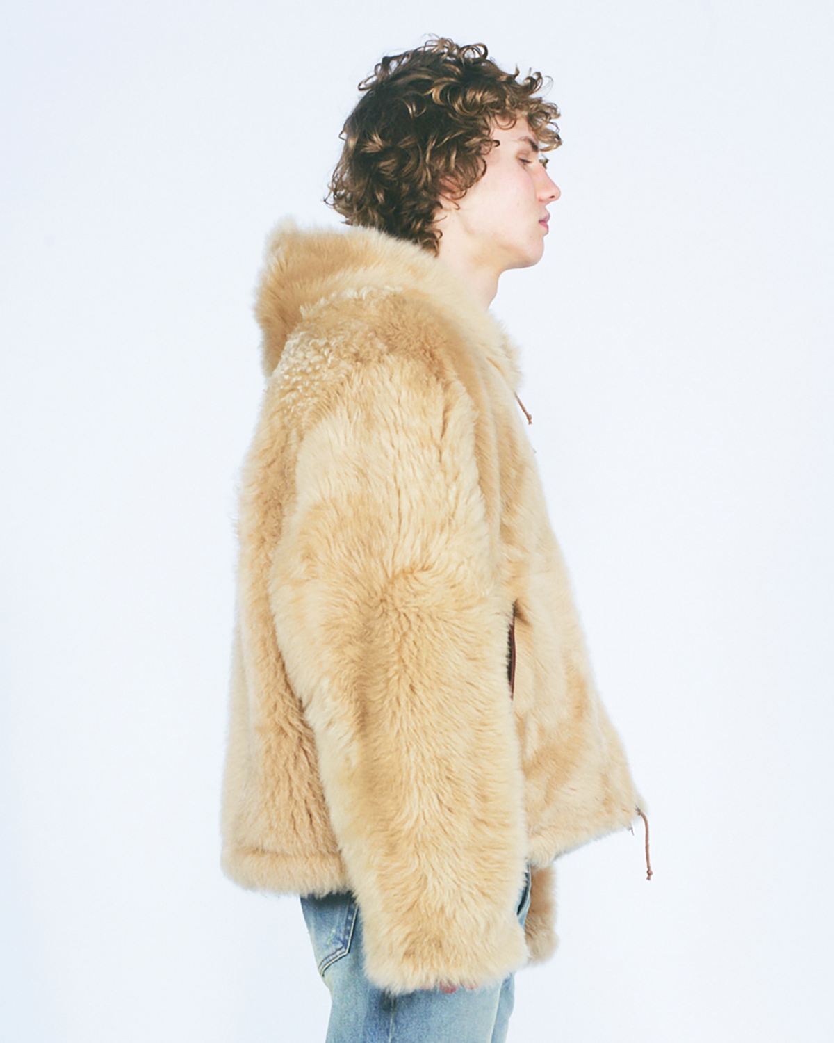 Oversized Reversible Hooded Sheepskin Jacket