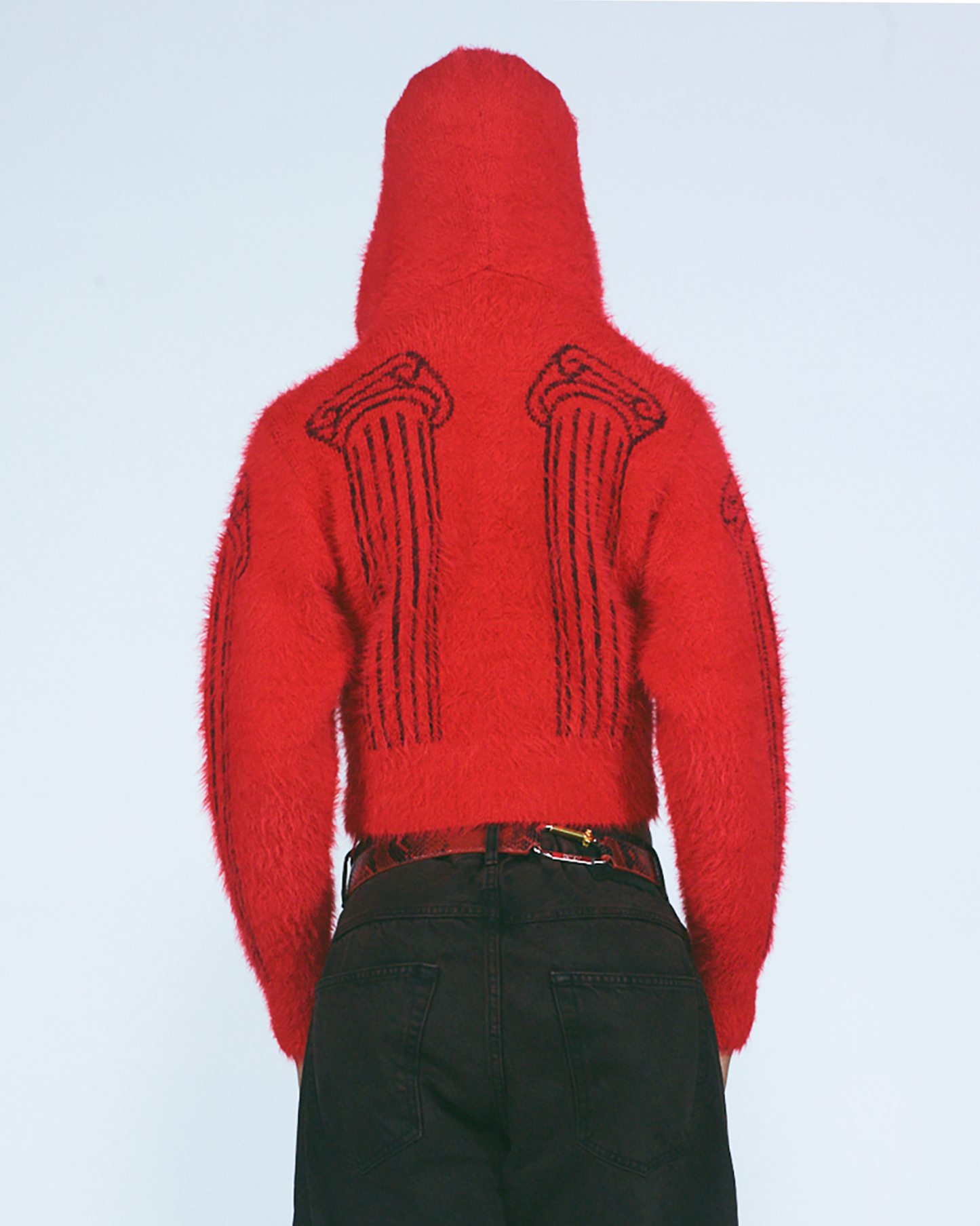 Fluffy Column Chenille Reversible Zip Thru Hoodie