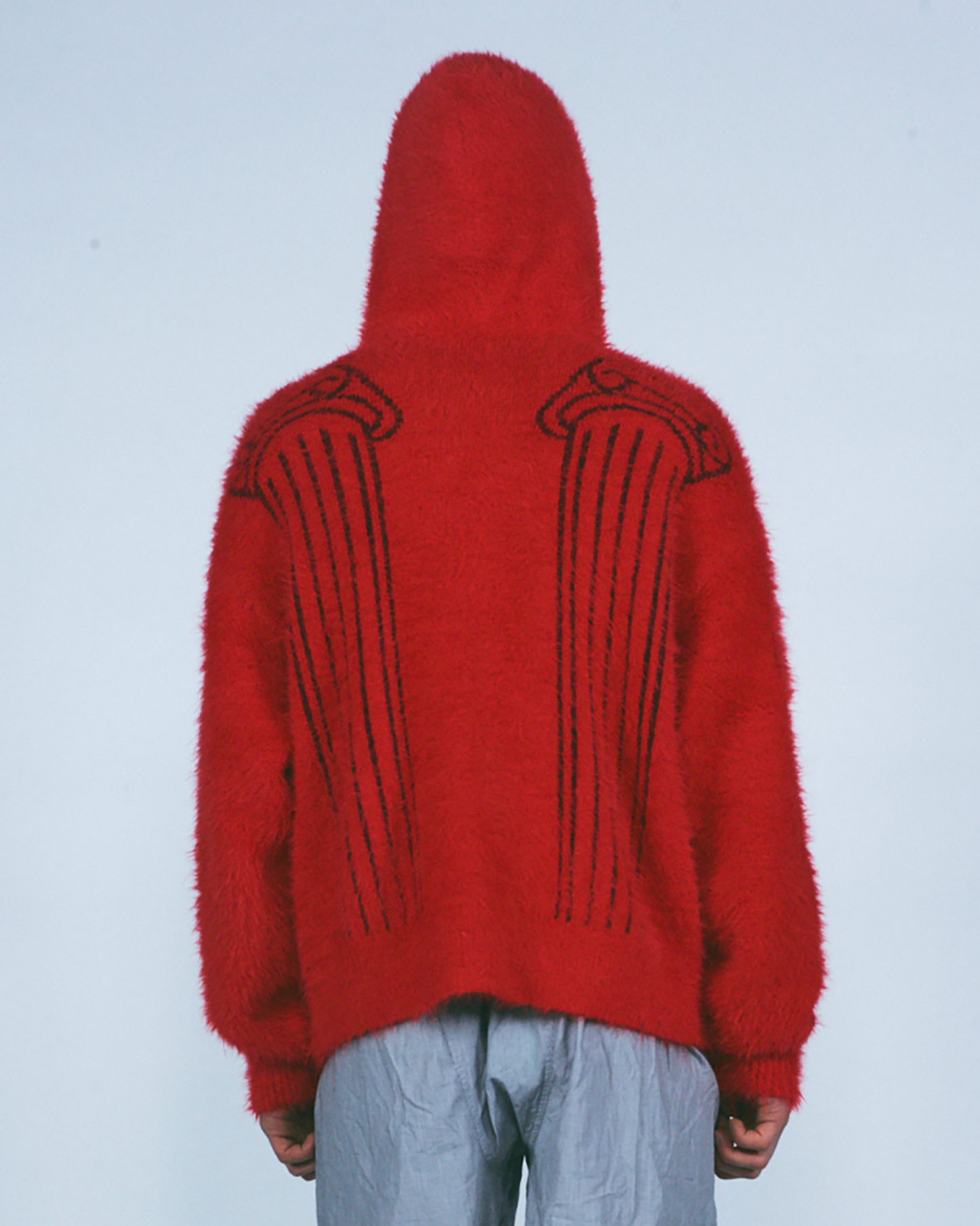 Fluffy Column Chenille Reversible Zip Thru Hoodie