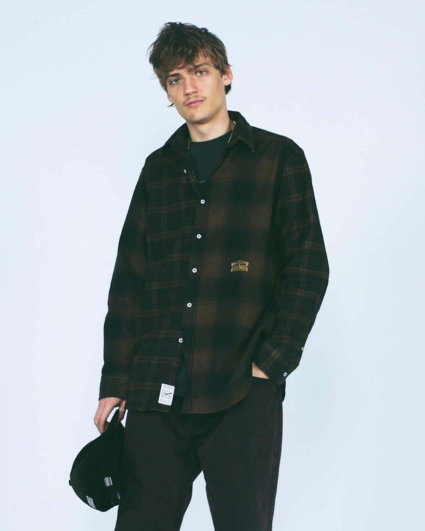 Brushed Flannel Patchwork LS Shirt