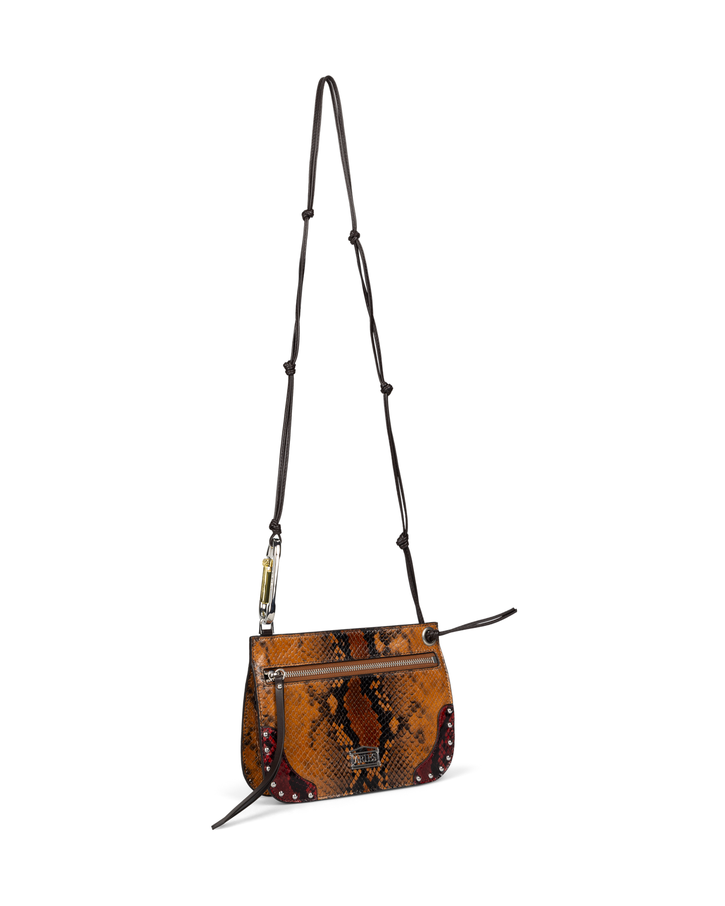 Patchwork Snake Print Leather Bobby Bag