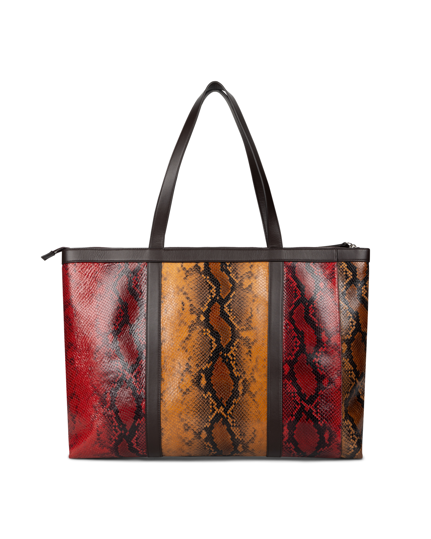Patchwork Snake Print Leather Niner Shopper Bag