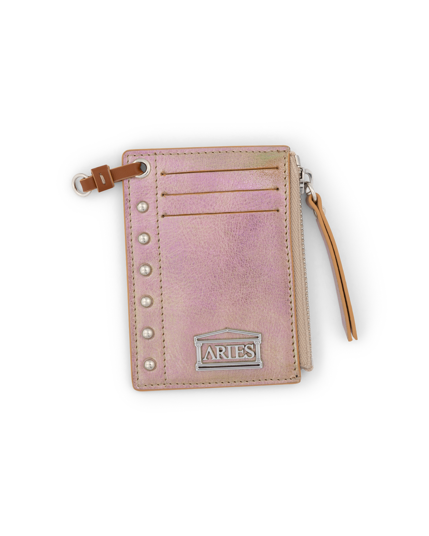 Pearl Leather Studded Card Holder