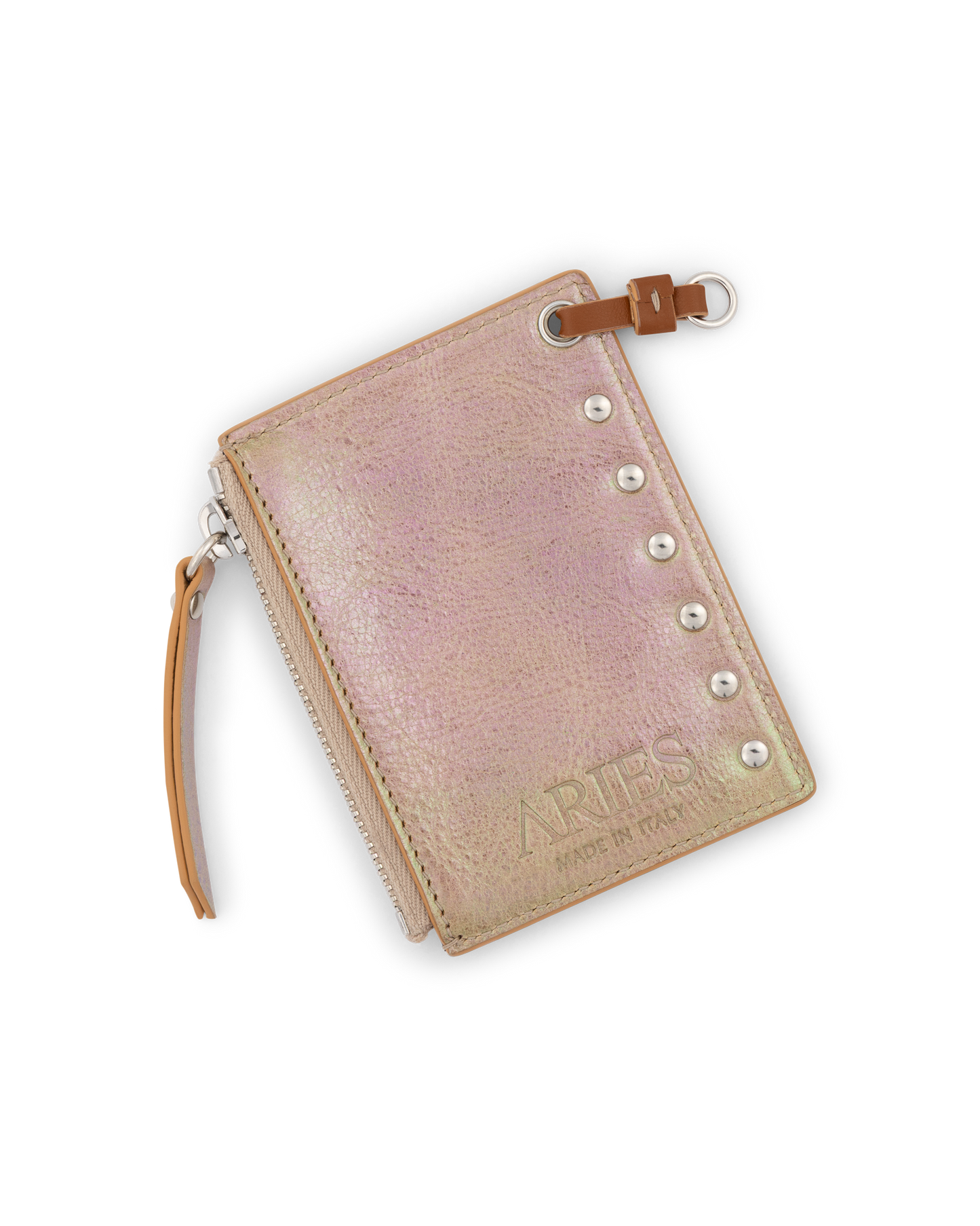 Pearl Leather Studded Card Holder