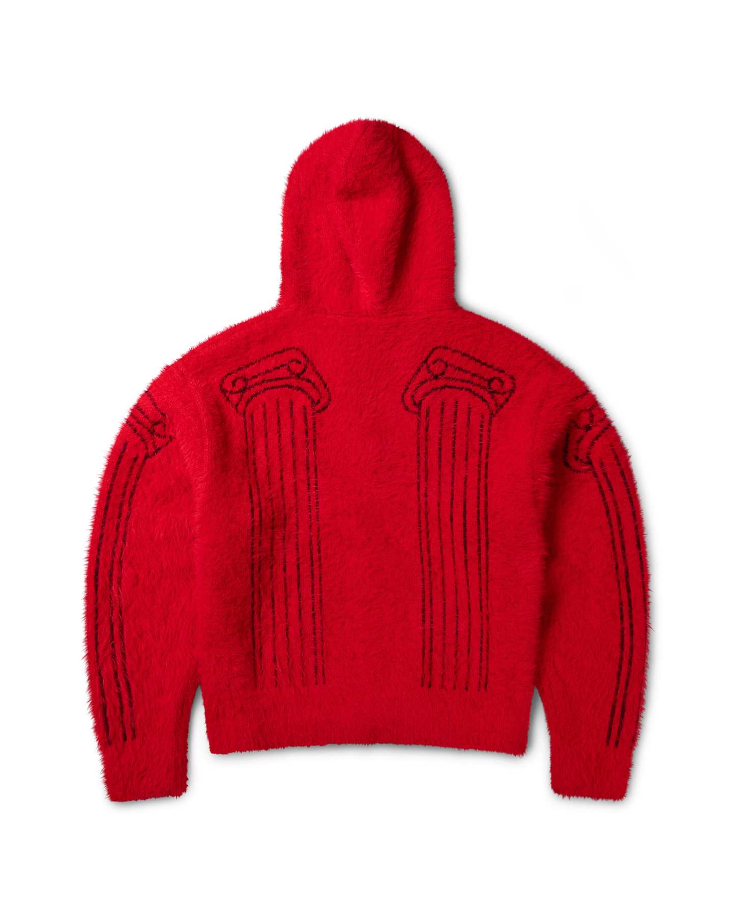 Fluffy Column Chenille Reversible Zip Thru Hoodie