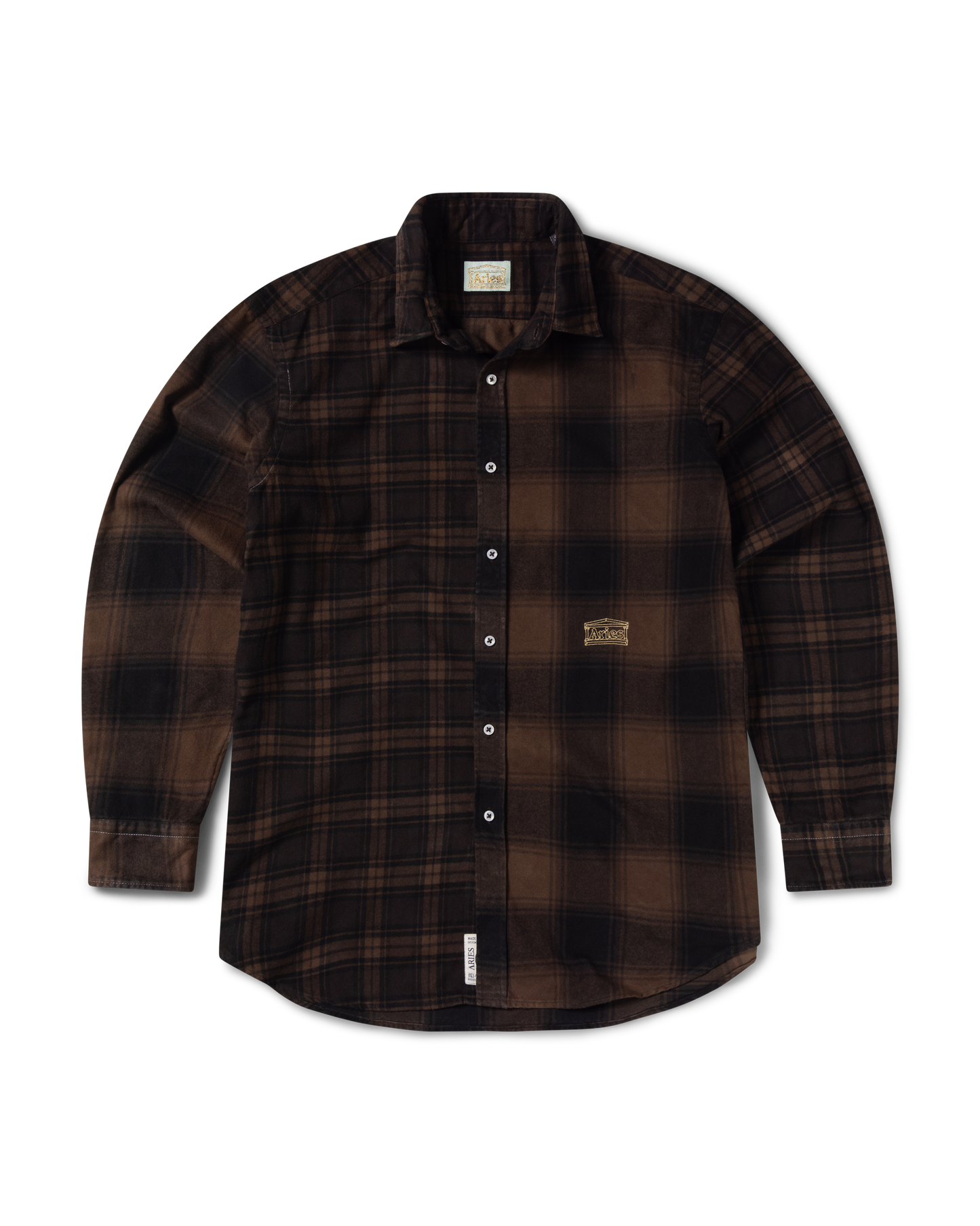 Brushed Flannel Patchwork LS Shirt