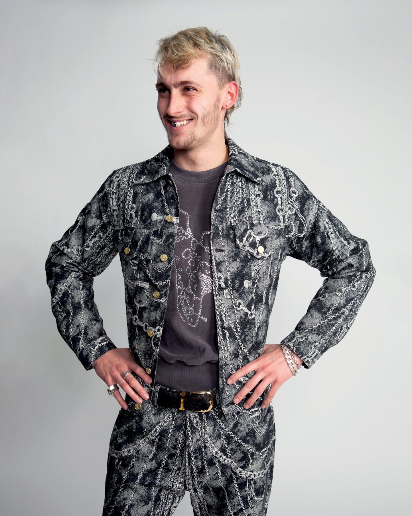 Chains Jacquard Trucker Jacket
