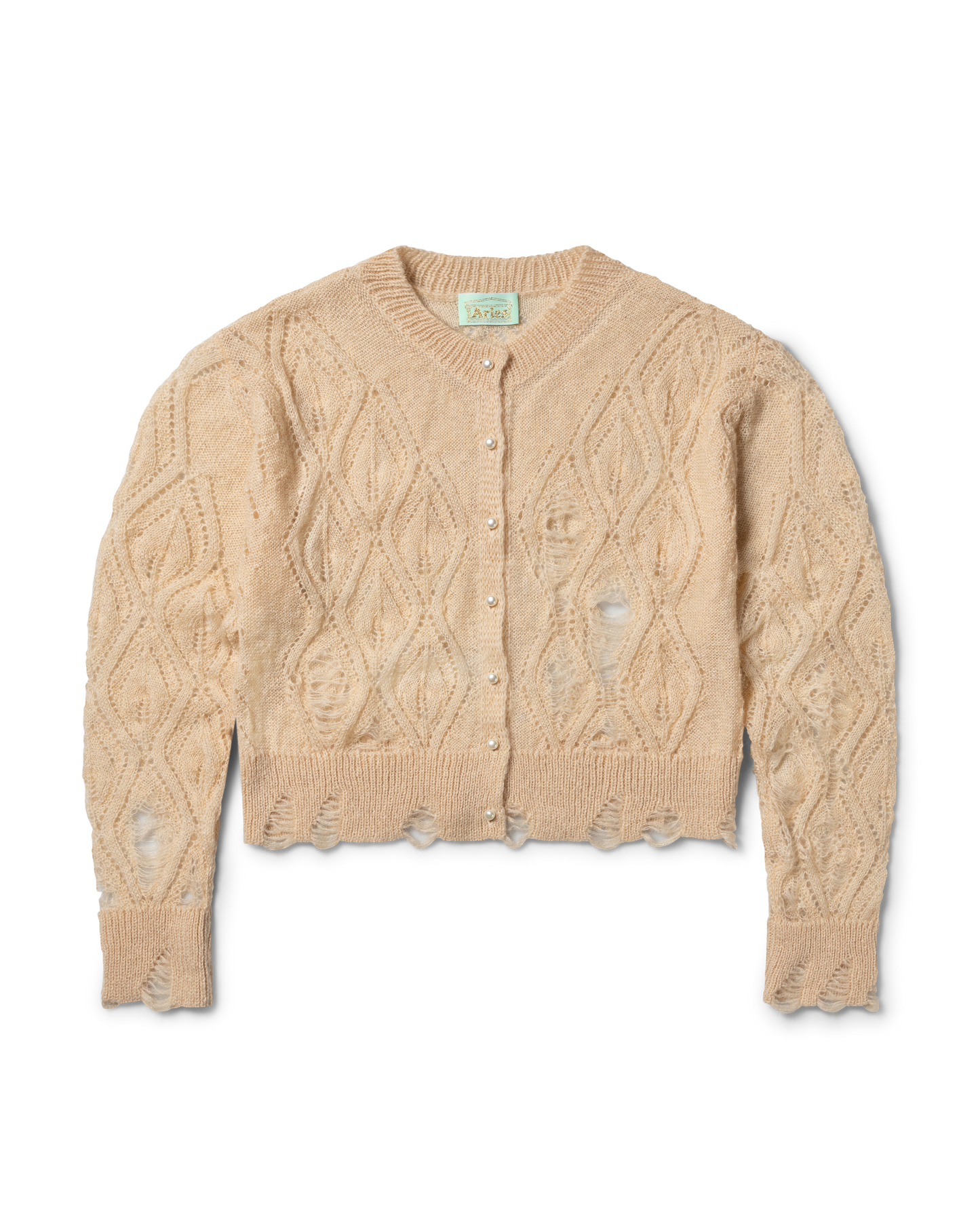 Lace Leaf and Ladders Mohair Cardigan