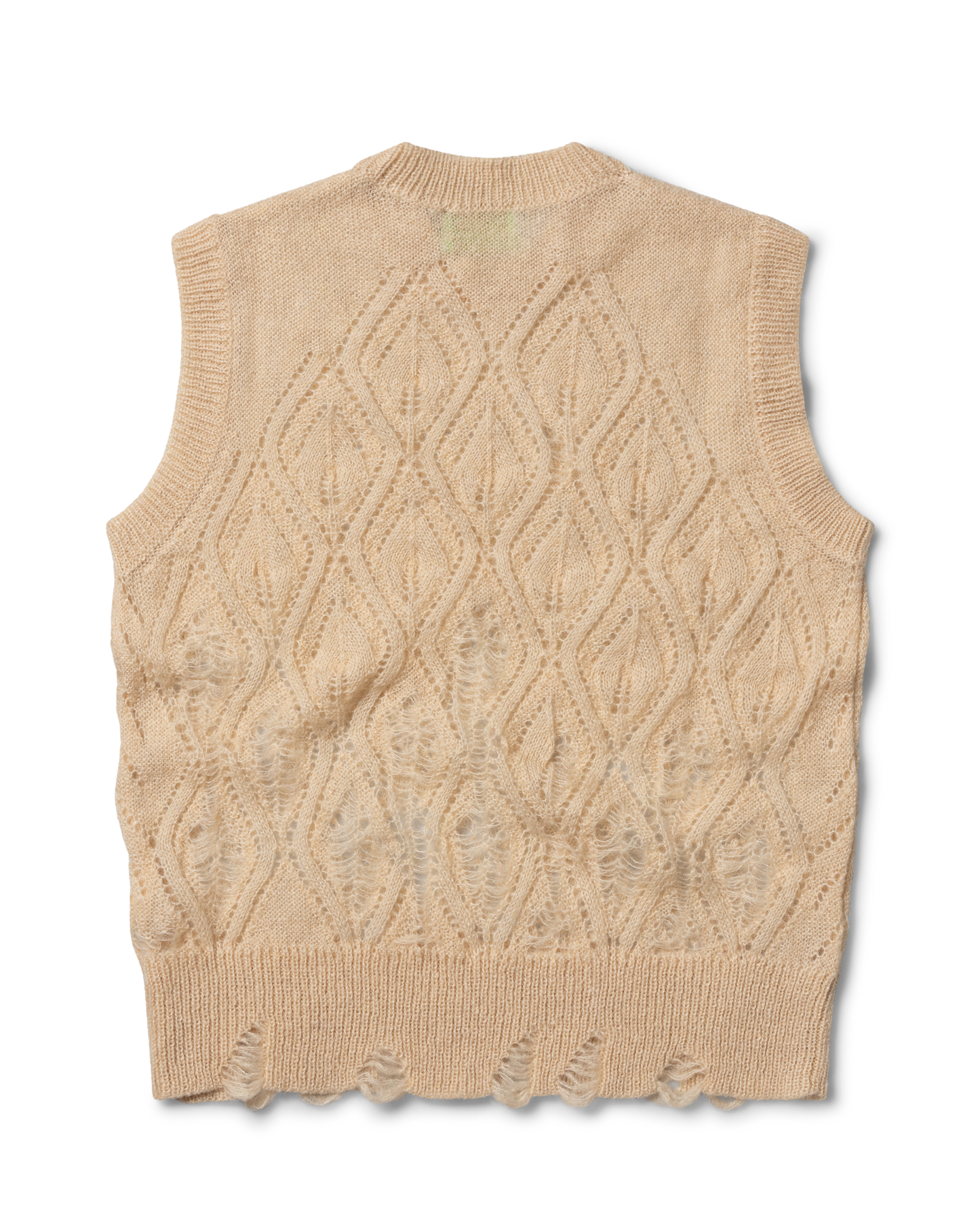 Lace Leaf and Ladders Mohair Vest