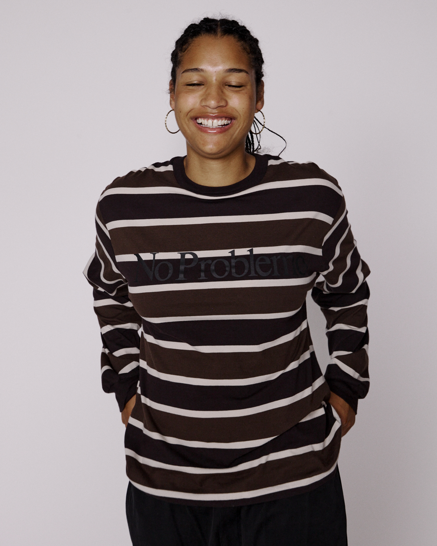 No Problemo Striped LS Tee