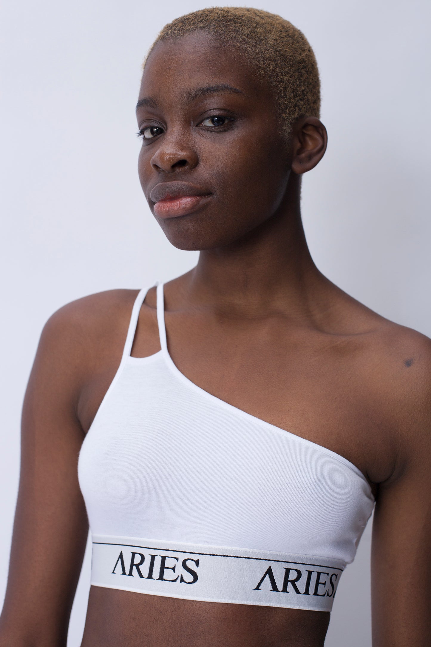 Rib Asymmetric Crop Top