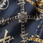 Scarf Print Silk Slacker Pants